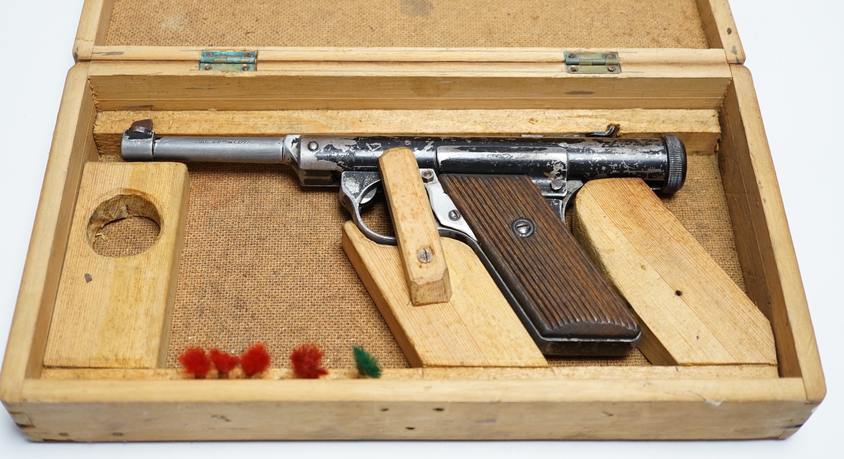 A Haenel cased air pistol